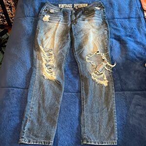 NWOT Vintage Reunion Rewash Blue Jeans. Size 13.
